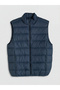 Xside Navy Blue Slim Fit High Collar Men's Puffer Vest - 6