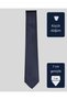 White Striped Thin Navy Blue Tie – 7 cm Wide - 4