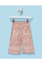 Infant Girls Pink Printed Wide-Leg Waffle Pants