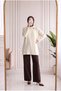 İkbal Gold Button Detailed Tied Knitwear Tunic-Kr6031 Ecru
