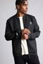 G3005Axbk81 Black Ultra Soft Slim Fit College Collar Bomber Basic Cardigan - 3