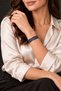Men's and Women's Navy Blue Copper Bracelet with Leather Top Double Braided Double Magnet Model Pure Copper Bracelet - 4