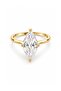 Solitaire Marquise Adjustable Gold Ring - 3