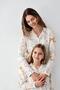 3711-S Cat Print Button-Down Shirt Pajama Set