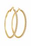 Stoned Gold Hoop Earrings (4cm)