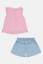 Toddlers Girl 2 Pieces Textured Dress And Shorts Set, Multicolor - 2