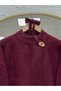 İkbal Gold Button Detailed Tied Knitwear Tunic-Kr6031 Claret Red - 3