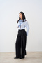 Women's Shawl Detailed Trousers Black - 5