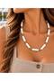 Handmade Jasper Natural Stone Necklace Gold Plated White Women's Necklace with Dorica Detail - 3