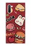Cute Rabbit Claret Red Printed Transparent Phone Case Compatible with Samsung Galaxy Note 10