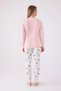 3467-S Cozy Mood Cat Print Banded Pajama Set - 5