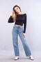 6895 (n-2653) boat neck bat sleeve blouse - 4