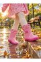 Girls' Princess Patterned Lined Non-Slip Sole Winter Rain Boots - 2