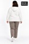 Women's Large Size Zippered Hooded Pocket Sweatshirt Cardigan Comfortable Fit Spr26Bhrk961 - 3