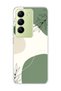 Vivo V30 Lite 4g Compatible Green Abstract Leaf Printed Transparent Phone Case