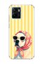 Vivo Y15S Compatible Transparent Phone Case with Scarf and Glasses Printed Dog Design