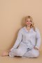 Mirano 9851 Long Sleeve Şardonlu Soft Winter Buttoned Plus Size Heart Women's Pajama Set - 4