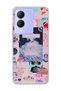 Vivo Y17S Compatible Women's Power Pink Collage Printed Transparent Phone Case