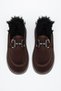 Women's Casual Ug with Fur Inside, Buckle, Suede Look, Thick Platform Sole - 2