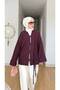 Women's Plum Chinese Buttoned Suede Shirt