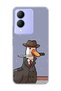 Vivo Y17S Compatible Hat Detective Goose Printed Transparent Phone Case