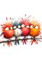Cute & Funny Birds Adhesive Foil Sticker for Kitchen Countertop and Stove Back (60 X 54 cm) - Model 8 - 4