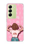 Vivo V30 Lite 4g Compatible Strong Woman Pink Printed Transparent Phone Case