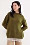 Ruffled Skirt, Crew Neck, Loose Knit Sweater - 7