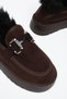 Women's Casual Ug with Fur Inside, Buckle, Suede Look, Thick Platform Sole - 3