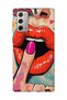 Samsung Galaxy Note 20 Compatible Red Lip Printed Transparent Phone Case