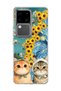 Vivo V30 5g Compatible Starry Night Two Cats Printed Transparent Phone Case