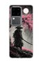 Vivo V30 5g Compatible Samurai Full Moon Printed Transparent Phone Case