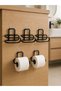 Glb-Stl41414 5 Pieces Wall Adhesive Toilet Paper Holder, Installation Without Drilling, Black Metal Toilet Paper Hanger - 4