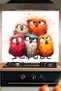Cute & Funny Birds Adhesive Foil Sticker for Kitchen Countertop and Stove Back (60 X 54 cm) - Model 5