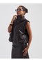Premium Leather Vest with Detachable Hair Braid Detail