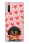Samsung Galaxy Note 10 Compatible Sausage Dog Red Heart Printed Transparent Phone Case