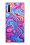 Samsung Galaxy Note 10 Compatible Pink Blue Fluid Printed Transparent Phone Case