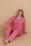 Mirano 9852 Long Sleeve Şardonlu Soft Winter Buttoned Plus Size Women's Pajama Set - 3