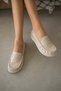 Livo Thick and Flat Sole Classic Women's Shoes - Beige Patent Leather - 2