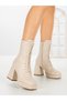 Ankle Boots - Beige - Block