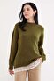 Ruffled Skirt, Crew Neck, Loose Knit Sweater - 5