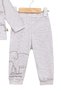 Baby Boy Cute Embossed Elephant Patterned Gray Melange Pajama Set - 5