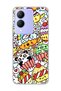 Vivo Y17S Compatible Cute Panda Rainbow Printed Transparent Phone Case