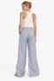 High waist palazzo wide leg fabric pants - 4