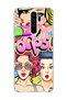 Redmi Note 8 Pro Compatible Colorful Comic Women Printed Transparent Phone Case