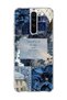 Redmi Note 8 Pro Compatible Navy Blue Flower Verse Printed Transparent Phone Case