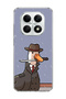 Redmi Note 15 4g Compatible Transparent Phone Case with Detective Goose Printed Hat