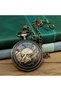 Antique Chain Clock with Brown Wolf Motif