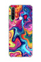 Redmi Note 8 Compatible Rainbow Fluid Color Printed Transparent Phone Case