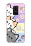 Redmi Note 9 Compatible Cute Cats Pastel Printed Transparent Phone Case